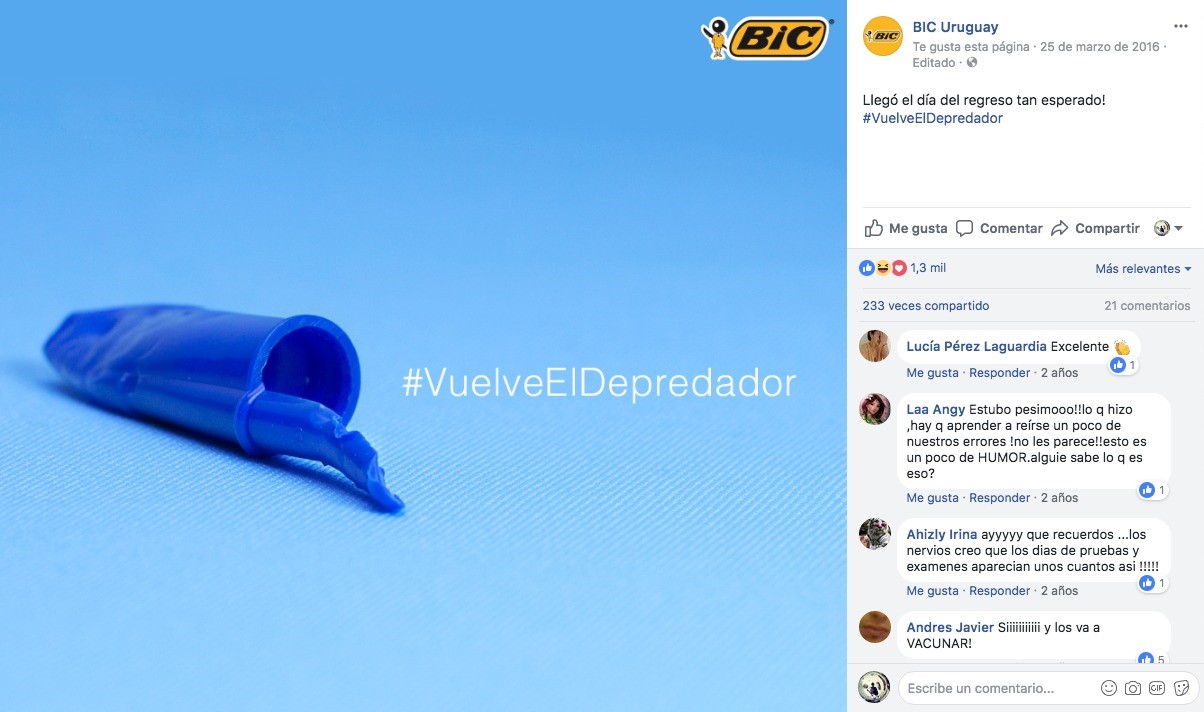 Vuelve el depredador post Instagram